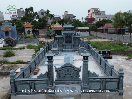 ĐÁ MỸ NGHỆ XUÂN TIẾN BÀN GIAO KHU LĂNG MỘ ĐÁ XANH RÊU CAO CẤP TẠI GIA LỘC, HẢI DƯƠNG